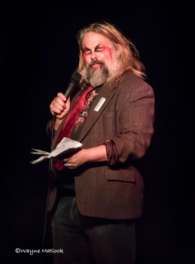 Scix as Emcee for an underground Burlesque Show