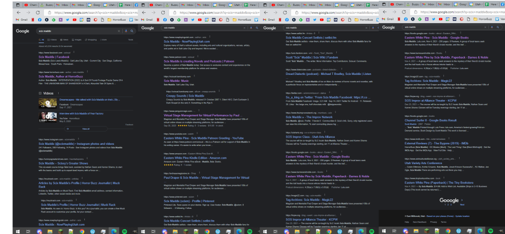 Google search for Scix Maddix, with many, many links